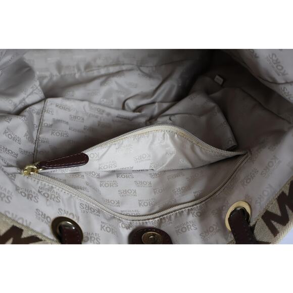 Michael Kors Tote Bag Womens Large MK Monogram Canvas Shoulder Purse Handbag - Picture 14 of 16